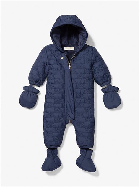 michael kors infant snow suit|Quilted Signature Logo Baby Snowsuit .